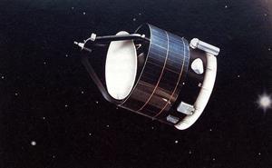 A satellite in outer space.